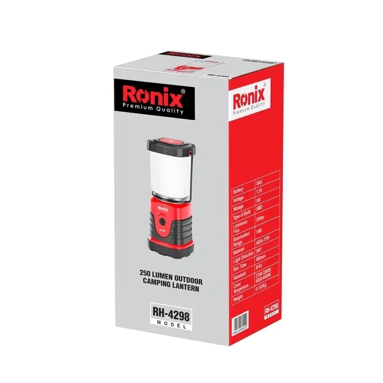چراغ فانوسی باتری خور کمپی دیمردار رونیکس RH-4298