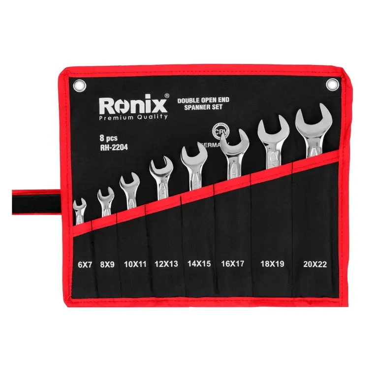 آچار سری 8 عددی دو سر تخت ساخت کشور هند رونیکس RH-2204